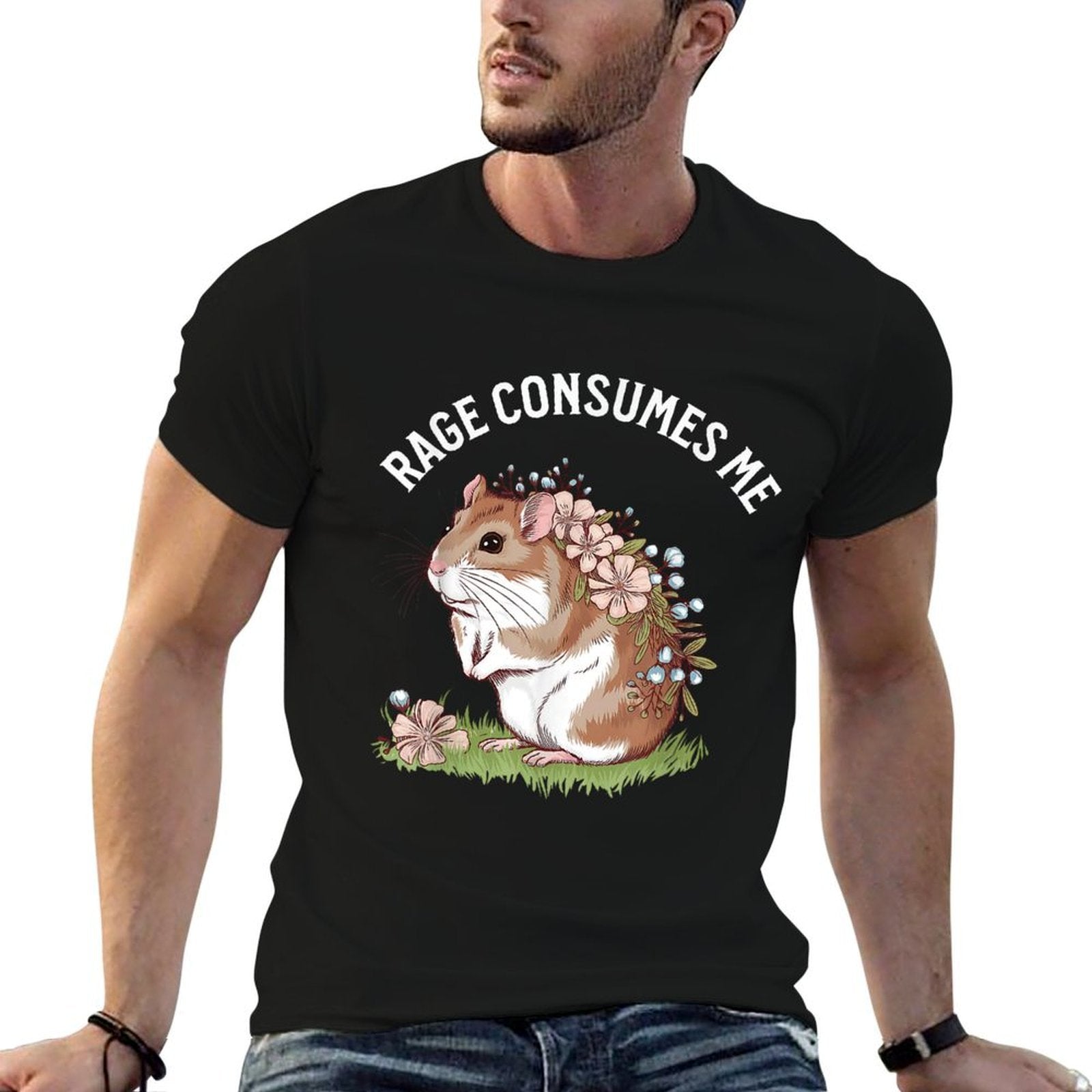 Hamster Rage Consumes Me Colorful Design  Summer-ready Fabric T-Shirt