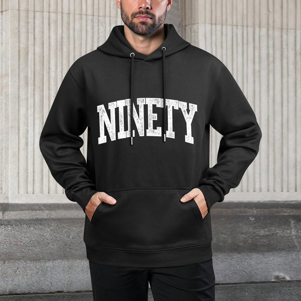 Ninety Minimalist 90th Birthday Design 90-Year-Old Adjustable Hood Hoodie