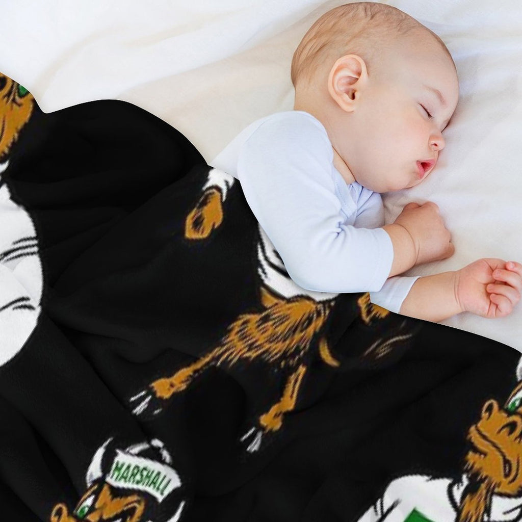 Marshal U. Vintage Retro Mascot Logo Easy Care Throw Blanket