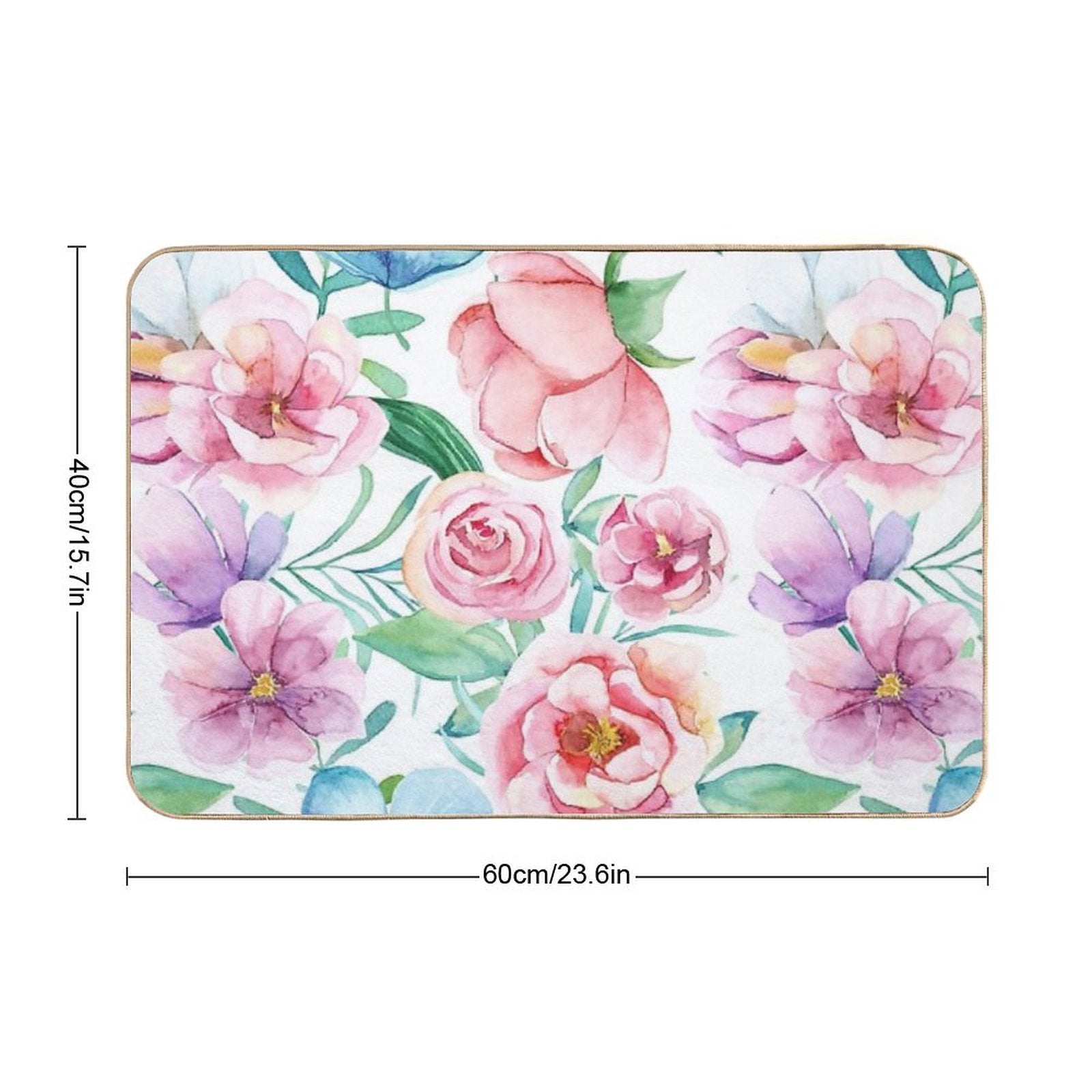 Spring Flowers in Watercolor  High-Traffic Bath Mat