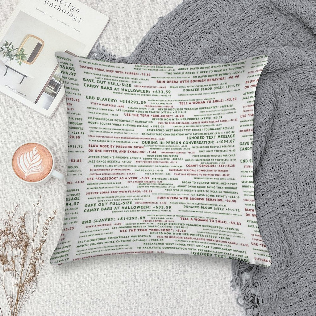 Point System The Good Place Soft Short Plush Fabric Throw Pillow