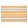 Apricot Orange And White Horizontal Stripes  Easy To Clean Bath Mat