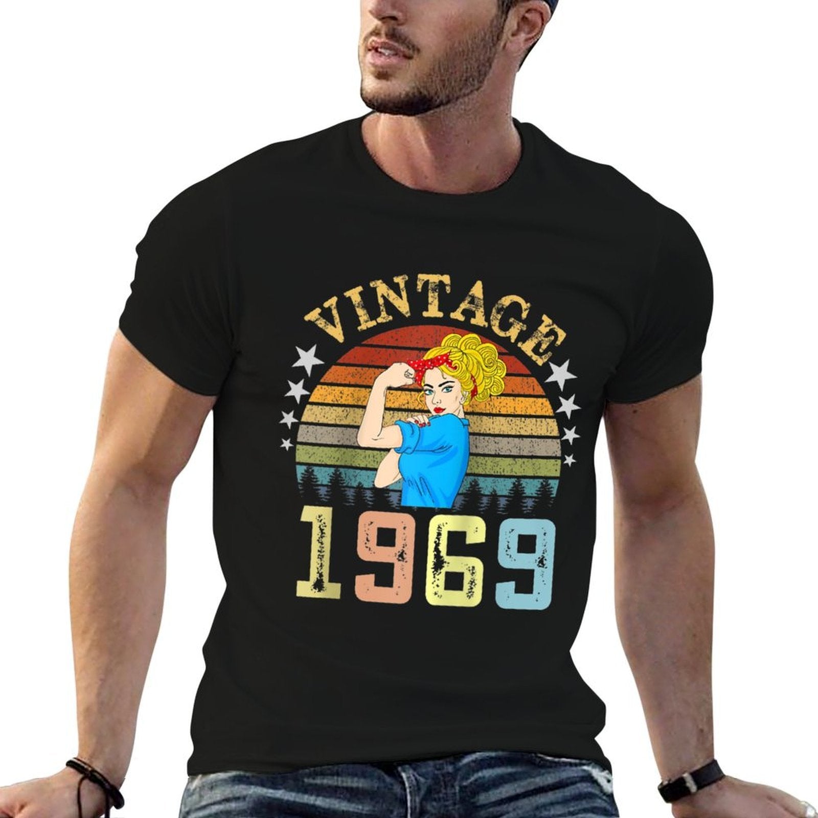 Womens Vintage 1969 50th Birthday Gift 50 Years Old Bday Raglan Baseball  Breathable T-Shirt