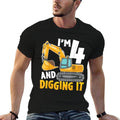 I'm Four 4 Year Old 4th Birthday Boy Excavator Construction  Odor-resistant T-Shirt