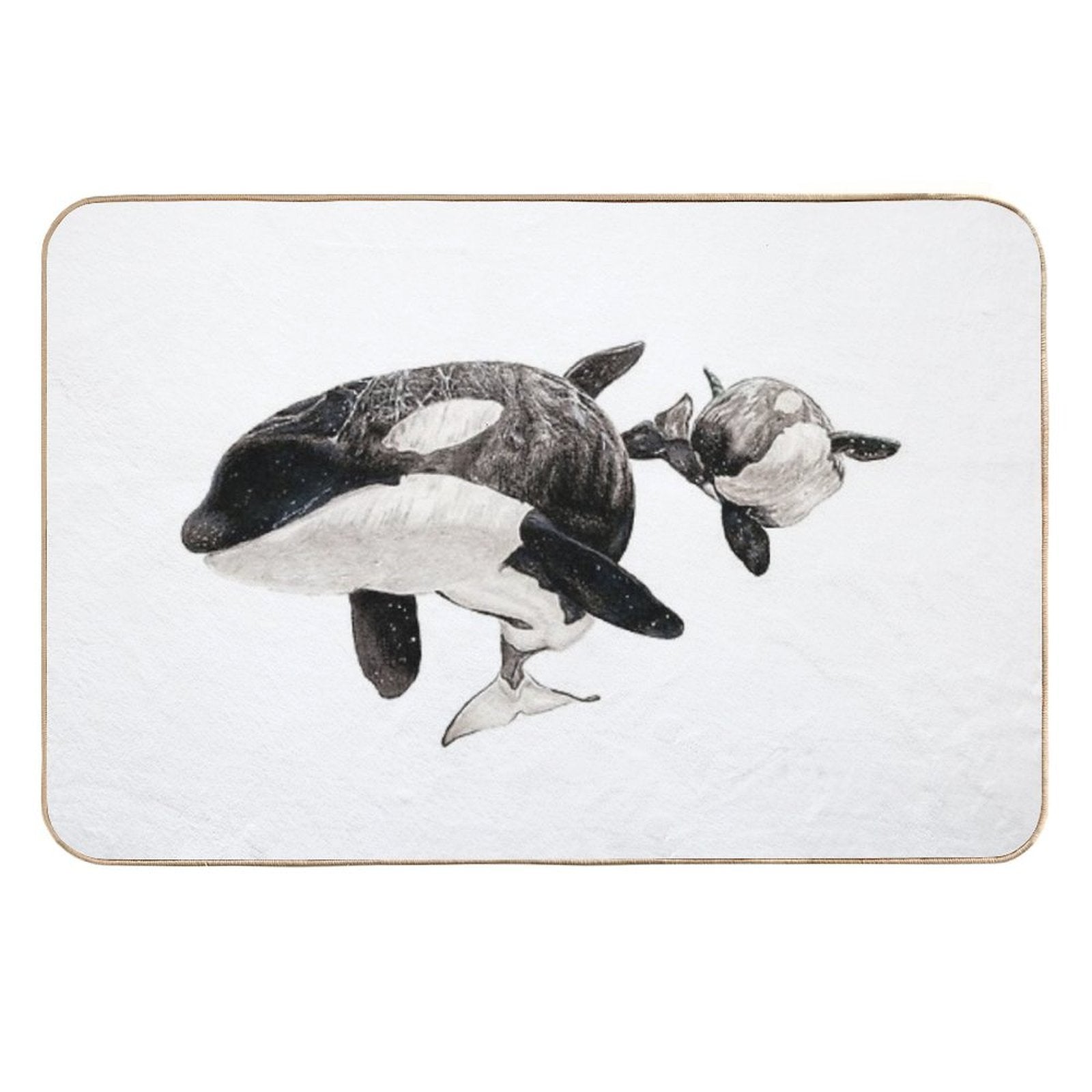 Katina And Taku The Killer Whales Drawing  Toxin-Free Bath Mat