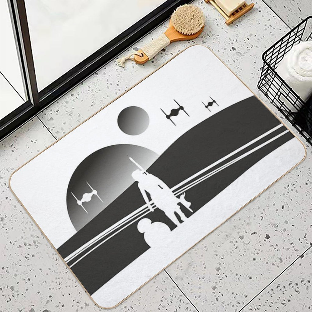 TATOOINE SUNSET BLACK  Fade-Resistant Bath Mat
