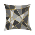 Black & Gray Modern Geo Gold Triangles Soft Warmth Comfort Throw Pillow