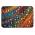 Aboriginal Authentic Art - Circular Paths  Eco-Friendly Bath Mat