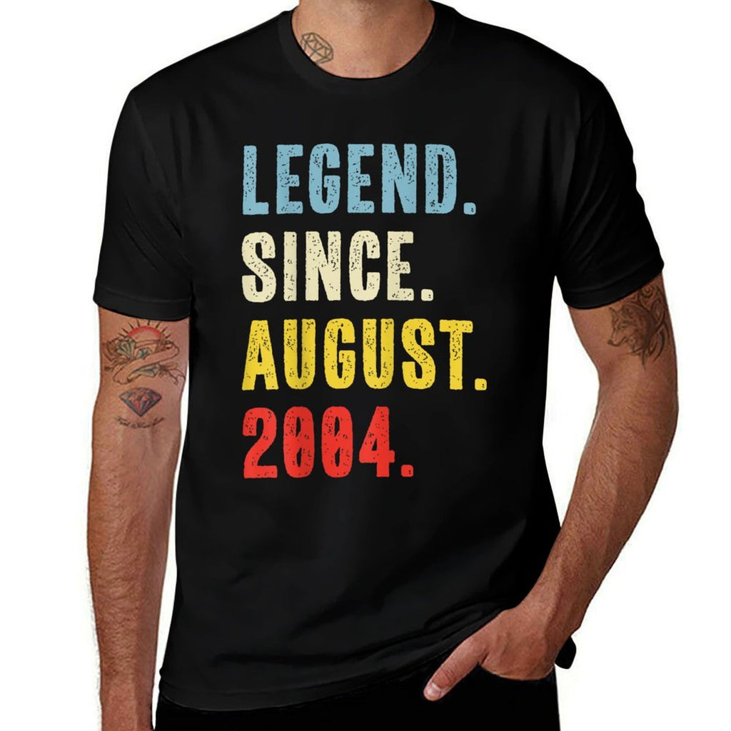 21 Year Old Legend Since August 2004 Retro 21st Birthday  Graphic-printed T-Shirt