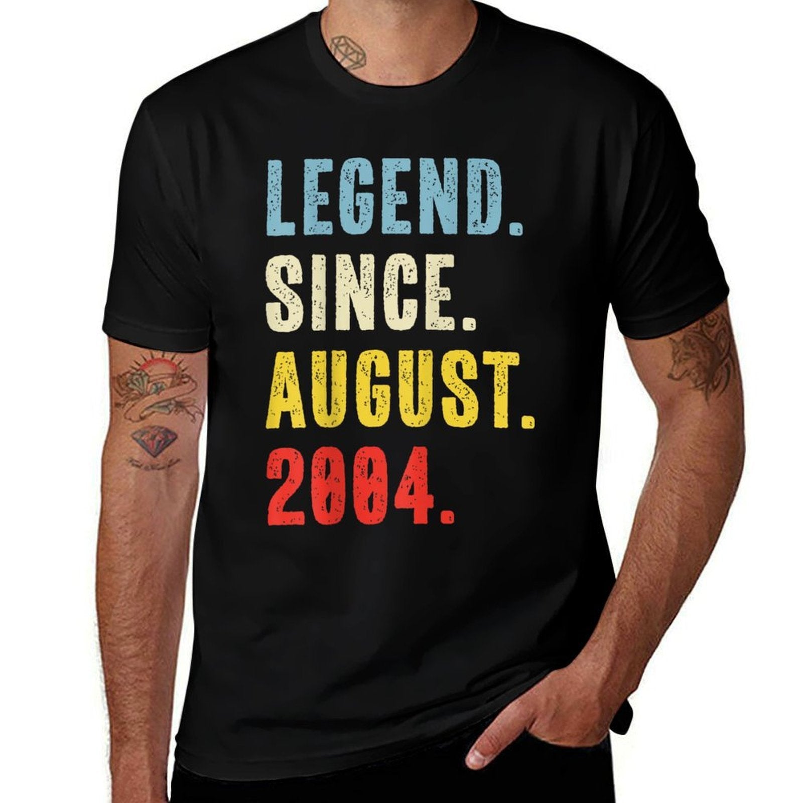 21 Year Old Legend Since August 2004 Retro 21st Birthday  Graphic-printed T-Shirt