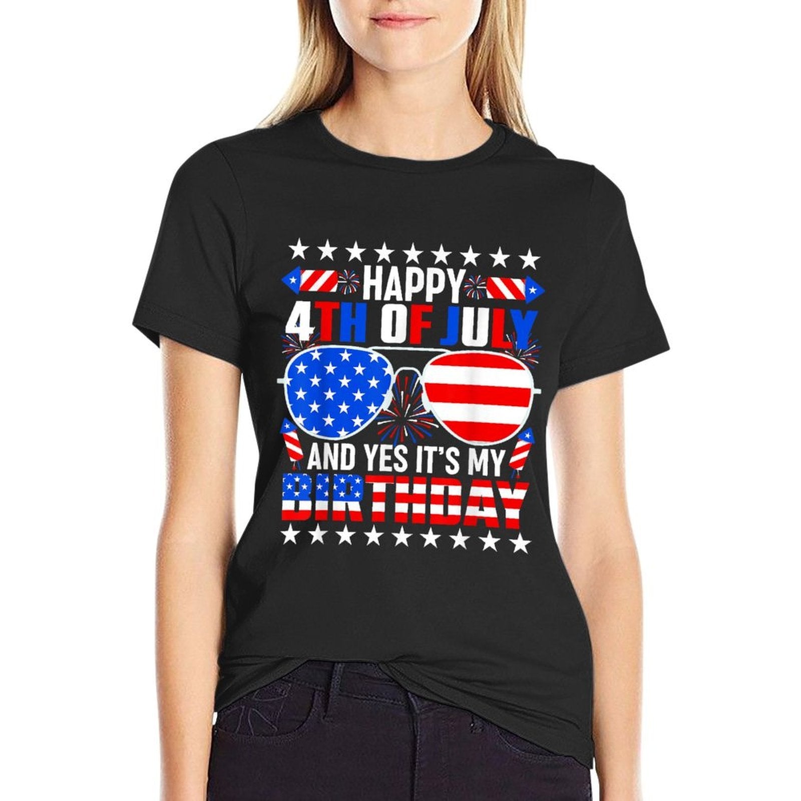 Happy 4th Of July And Yes Its My Birthday 4th Of July  Fade-proof Color T-Shirt