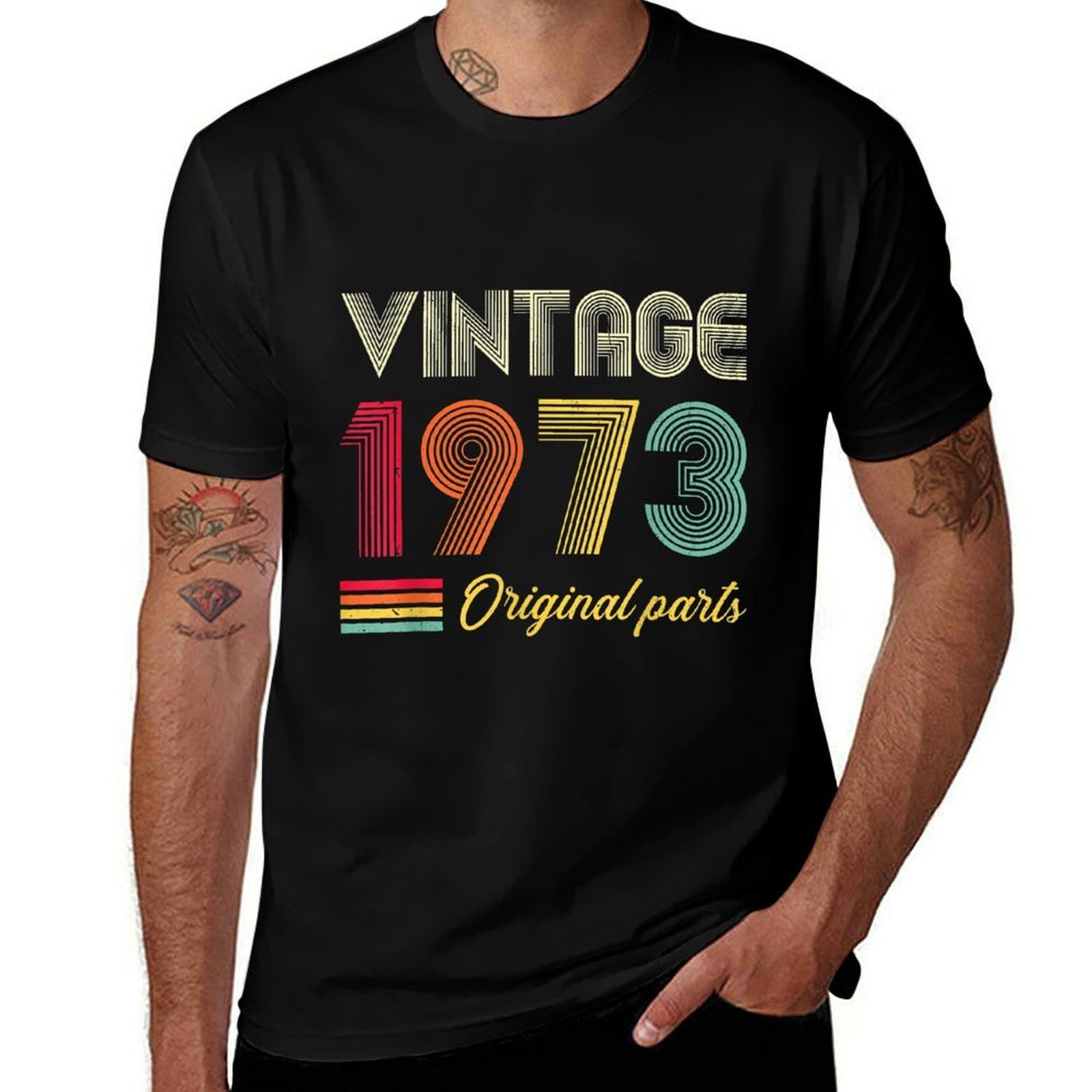 Vintage 1973 Original Parts 50 Years Old 50th Birthday  Cotton T-Shirt