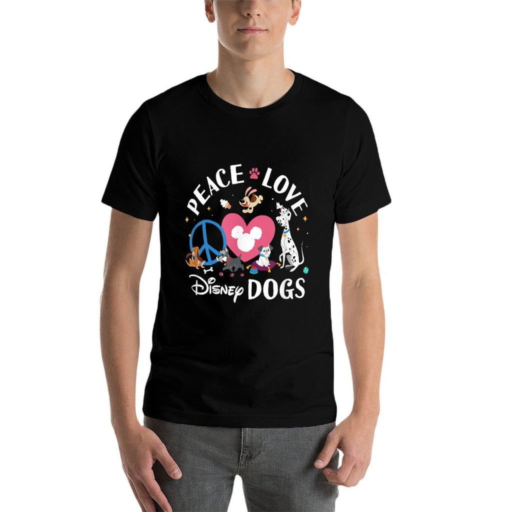 Disney - Peace, Love, Disney Dogs  Durable T-Shirt