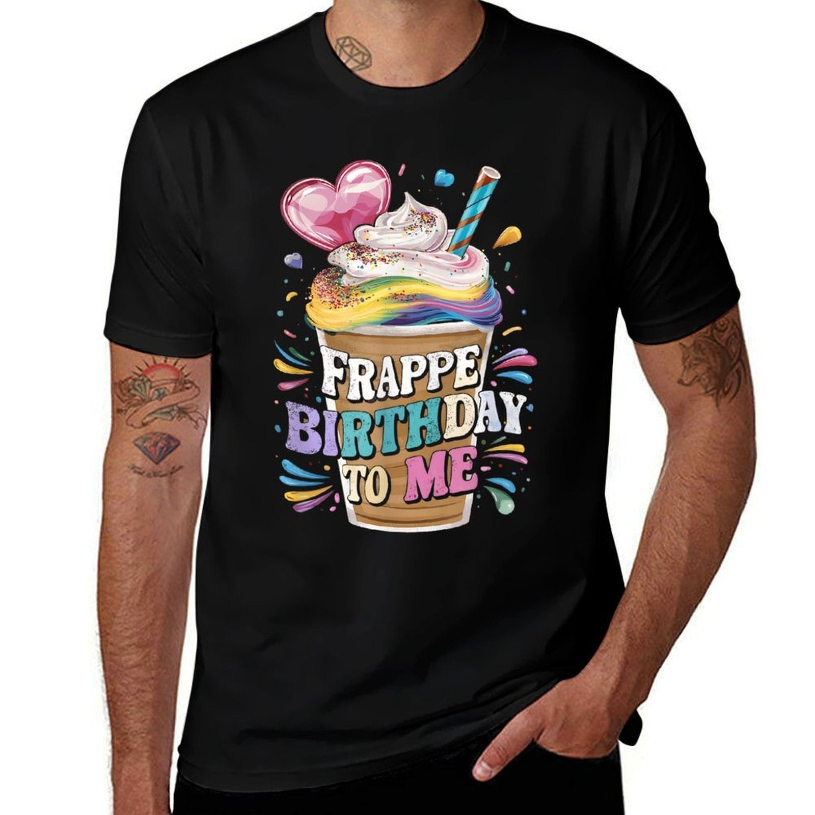 Funny Frappe Birthday To Me - Joke Saying for Coffee Lover  Relaxed-fit T-Shirt