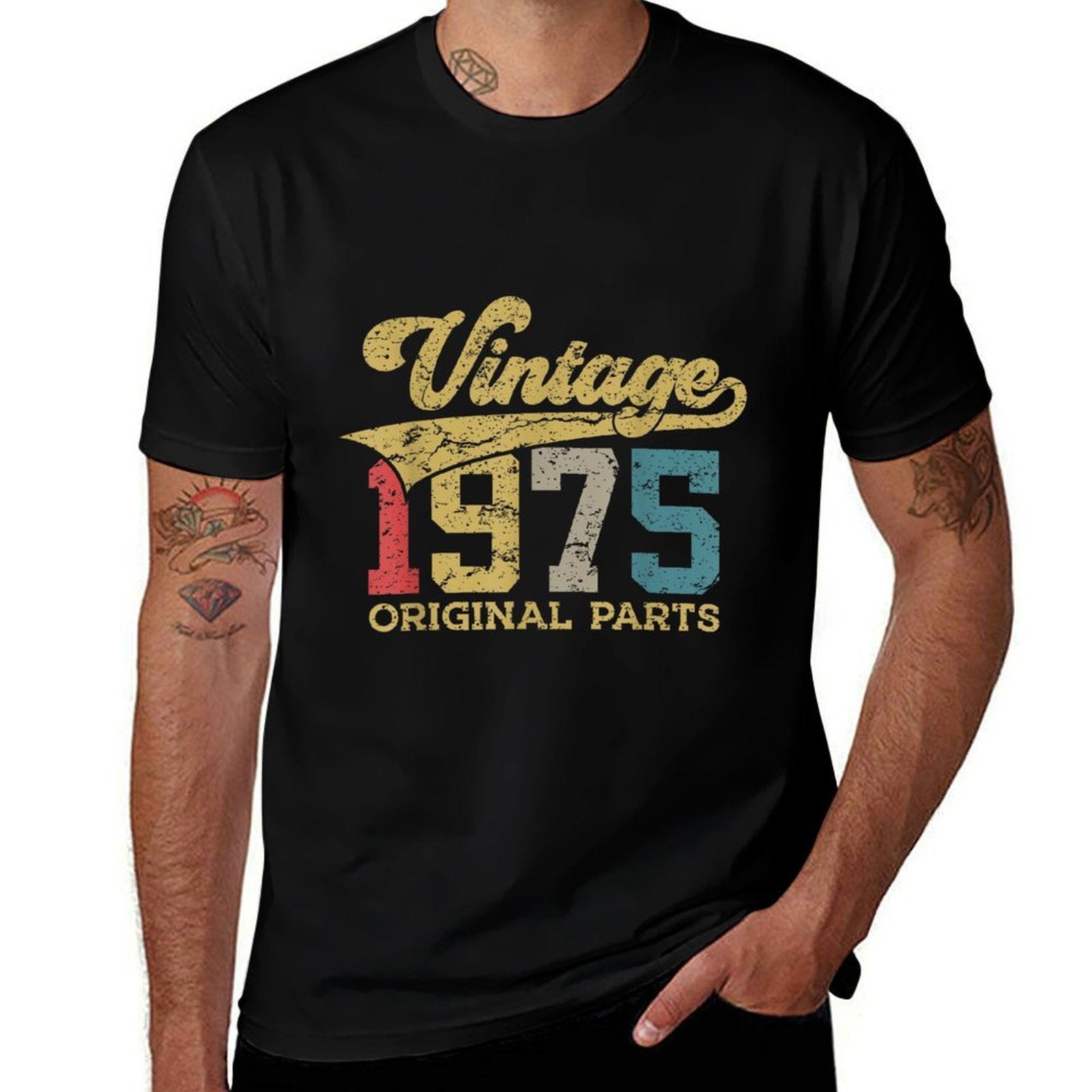 VINTAGE 1975 RETRO 50TH BIRTHDAY  Trendy Pattern T-Shirt