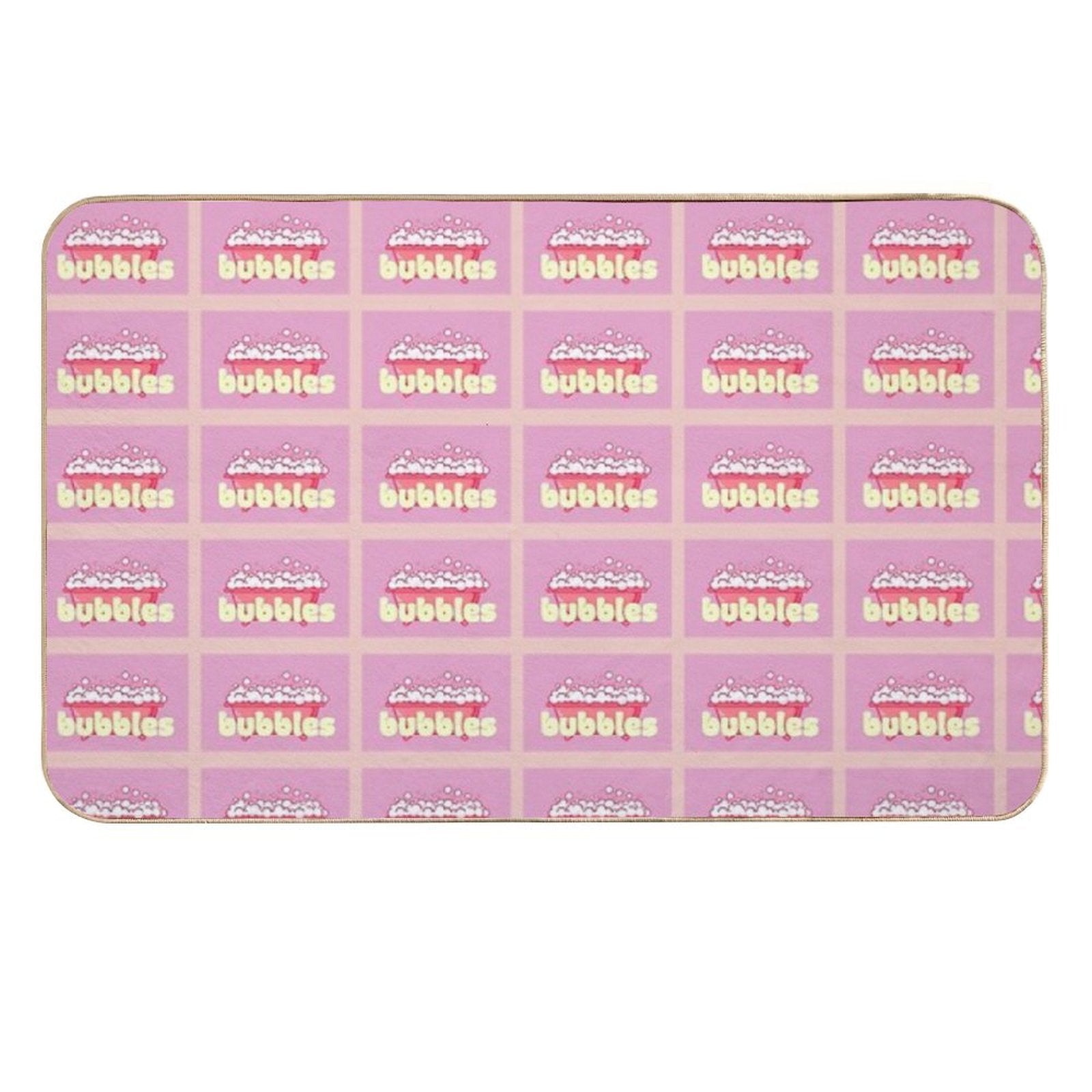 Cartoon Pink Bubble Bath Poster  High-Traffic Bath Mat