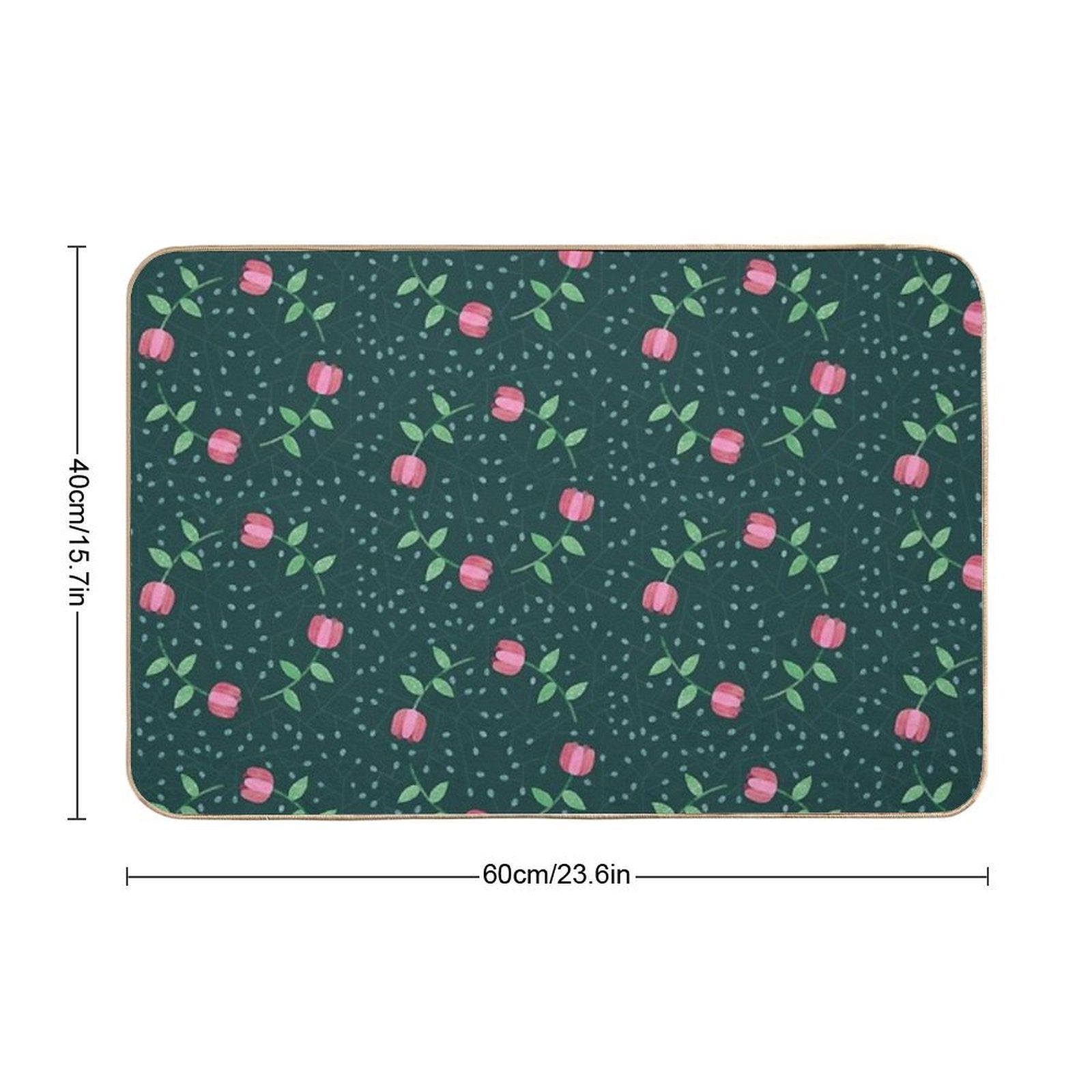 Roses in Circles  Easy Maintenance Bath Mat