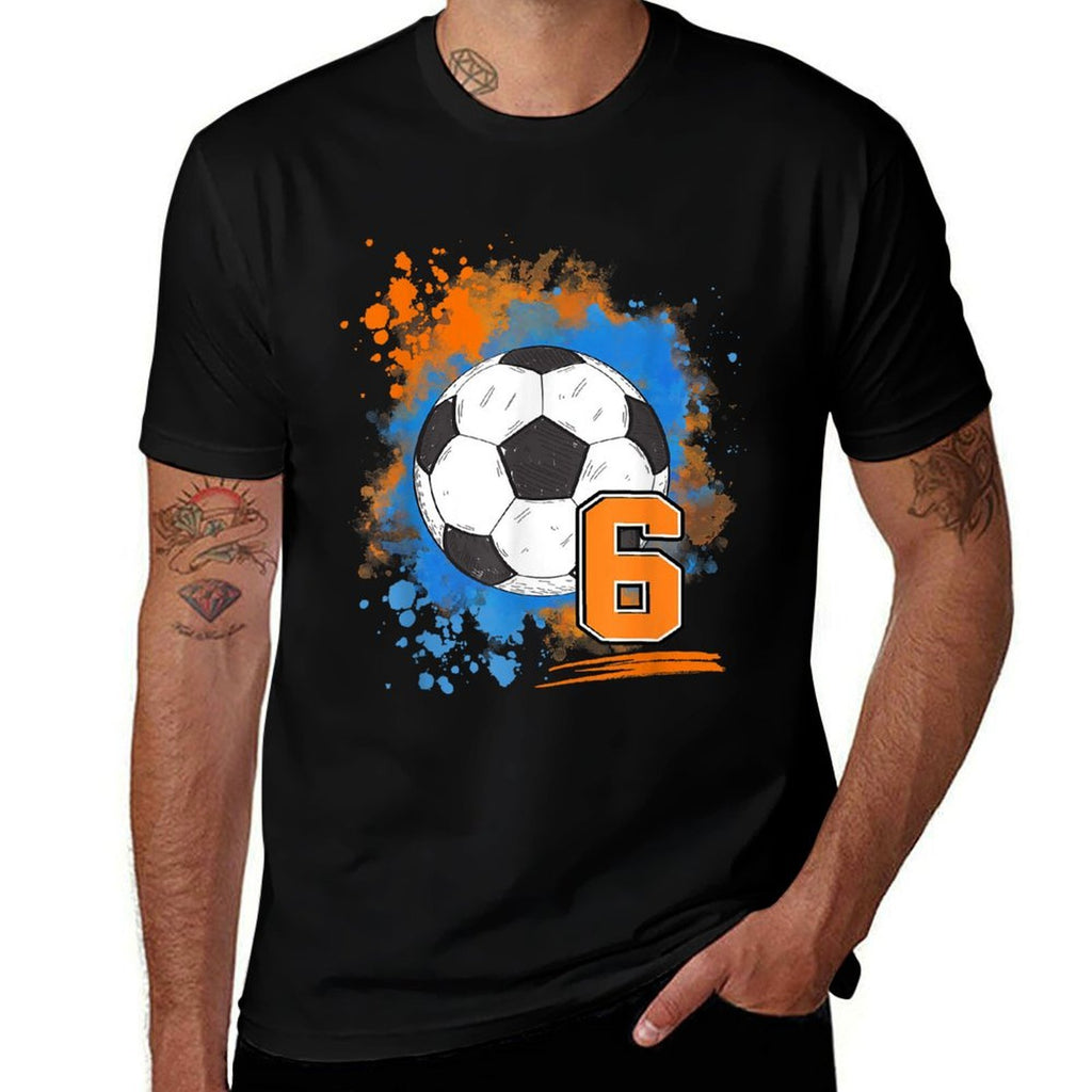 6th Birthday 6 Years Old Soccer Ball Comfortable T-Shirt