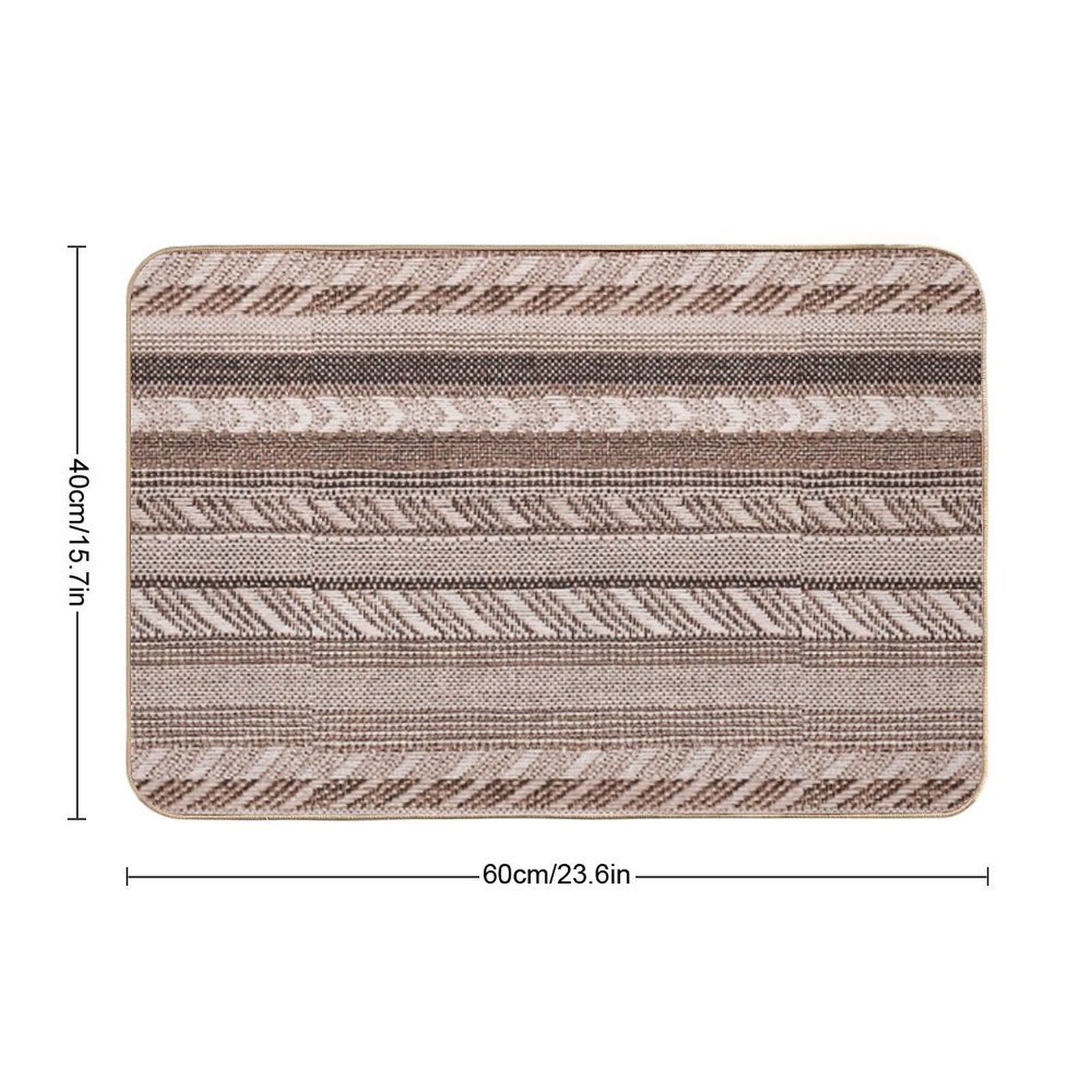 Brassy - Boho Stripe -  Slip-Resistant Bath Mat