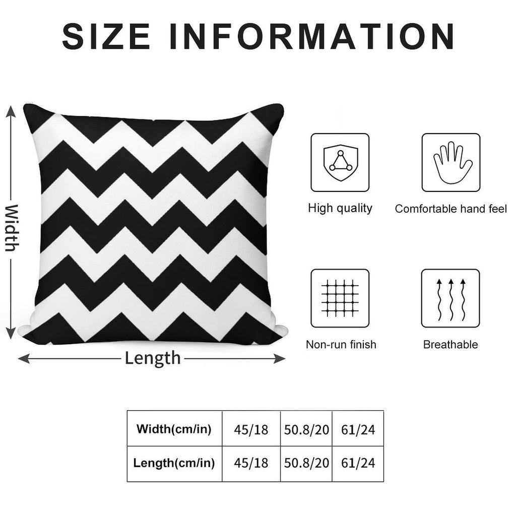 Black And White Chevron Stripes Soft Warmth Comfort Throw Pillow
