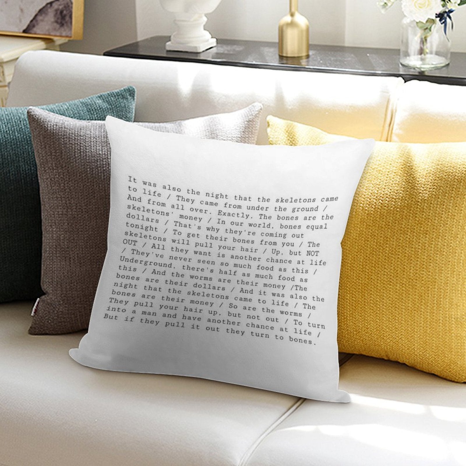 The Night That The Skeletons Came to Life Soft Style Accent Throw Pillow