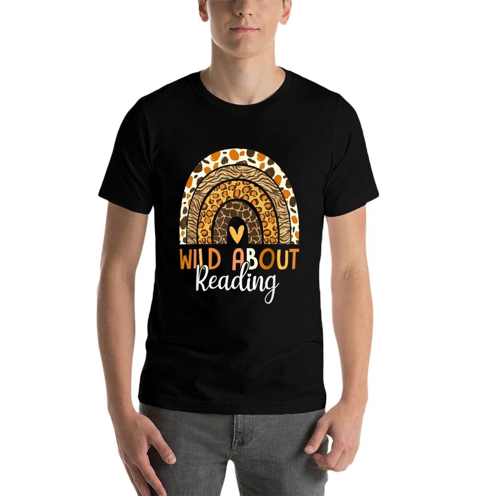 Wild About Reading Teacher Back To School Leopard Rainbow  Moisture-wicking T-Shirt