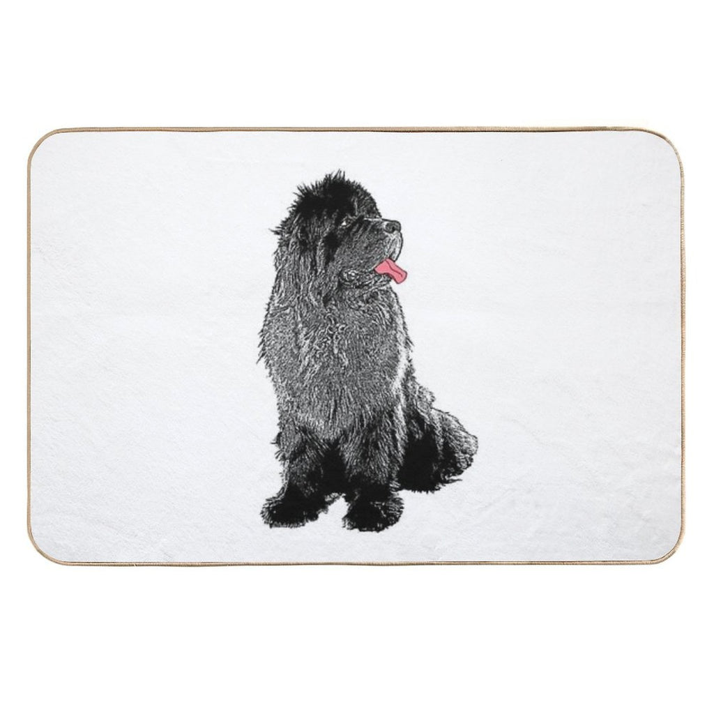 Grunge Newfie  Rapid-Drying Bath Mat