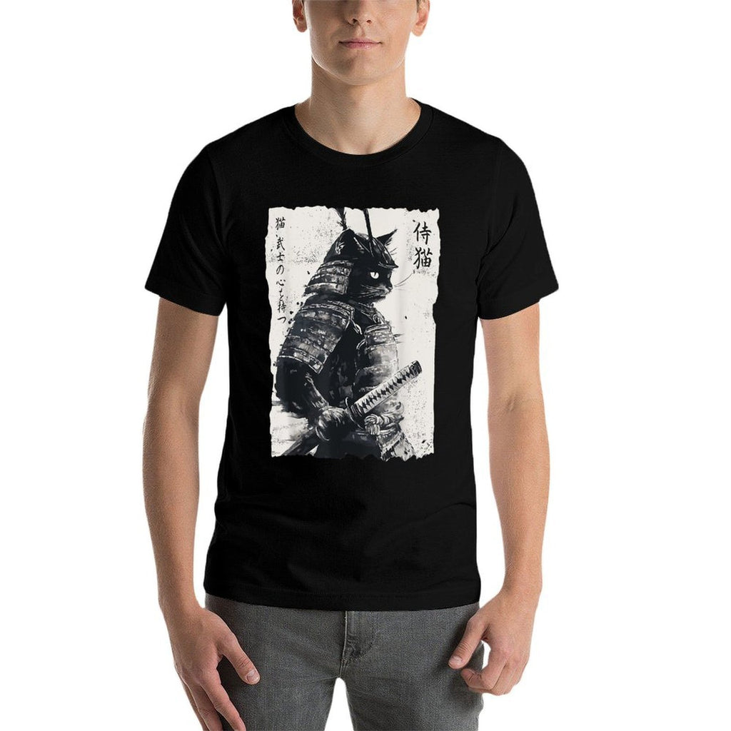 Samurai Cat, Vintage Japanese Warrior Art, Men, Women  Quick-drying T-Shirt