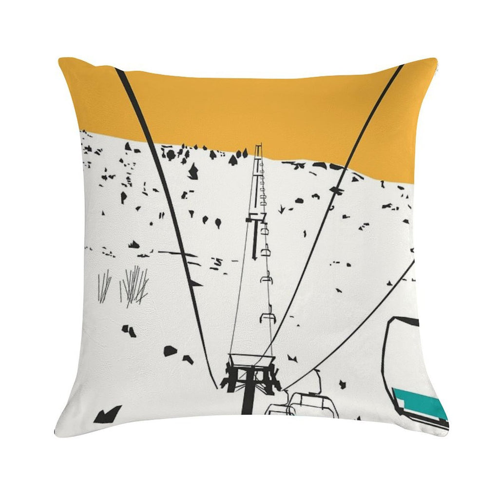 Ski Soft Hidden Zipper Throw Pillow
