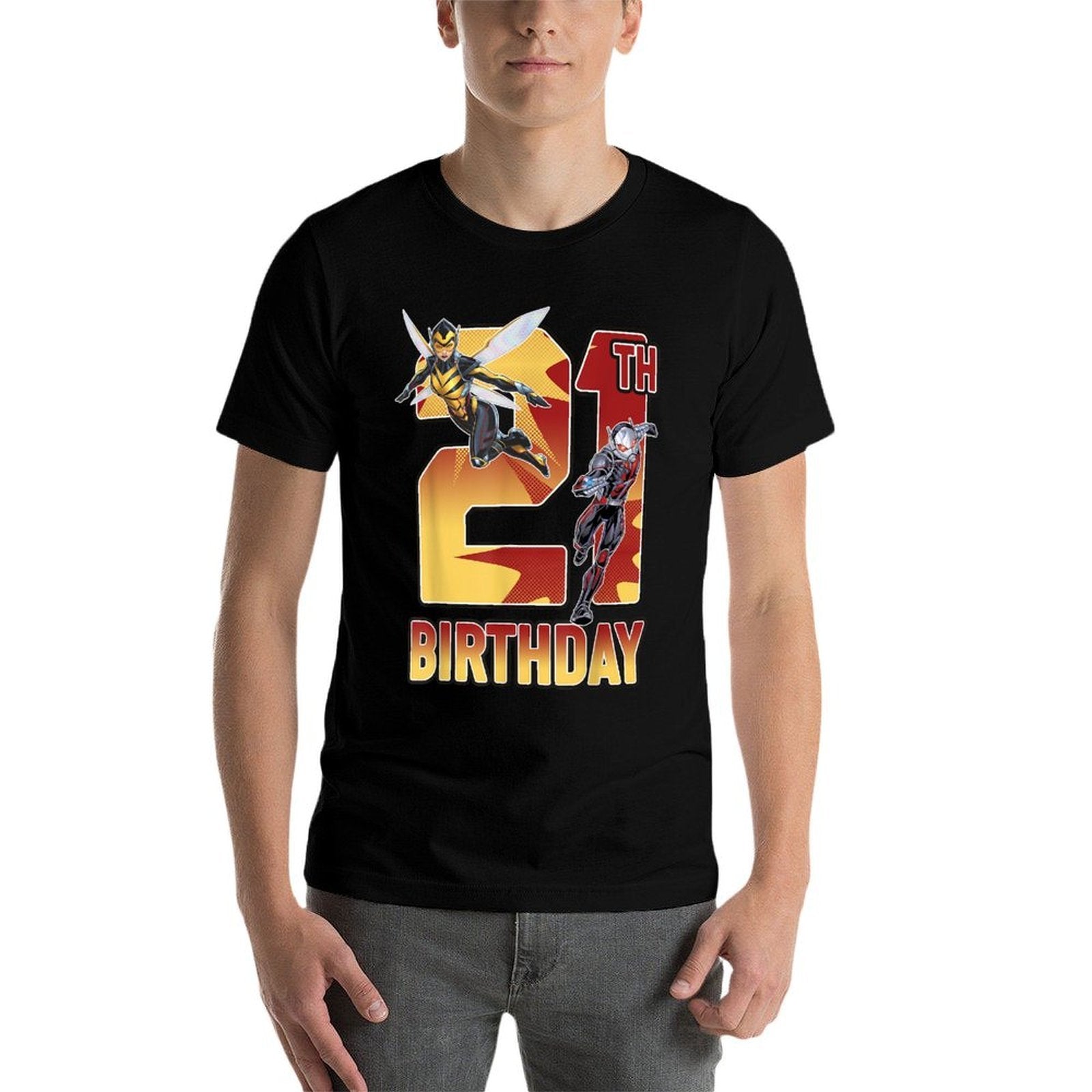 Marvel Comics Avengers Ant-Man & The Wasp 21st Birthday  Cotton T-Shirt