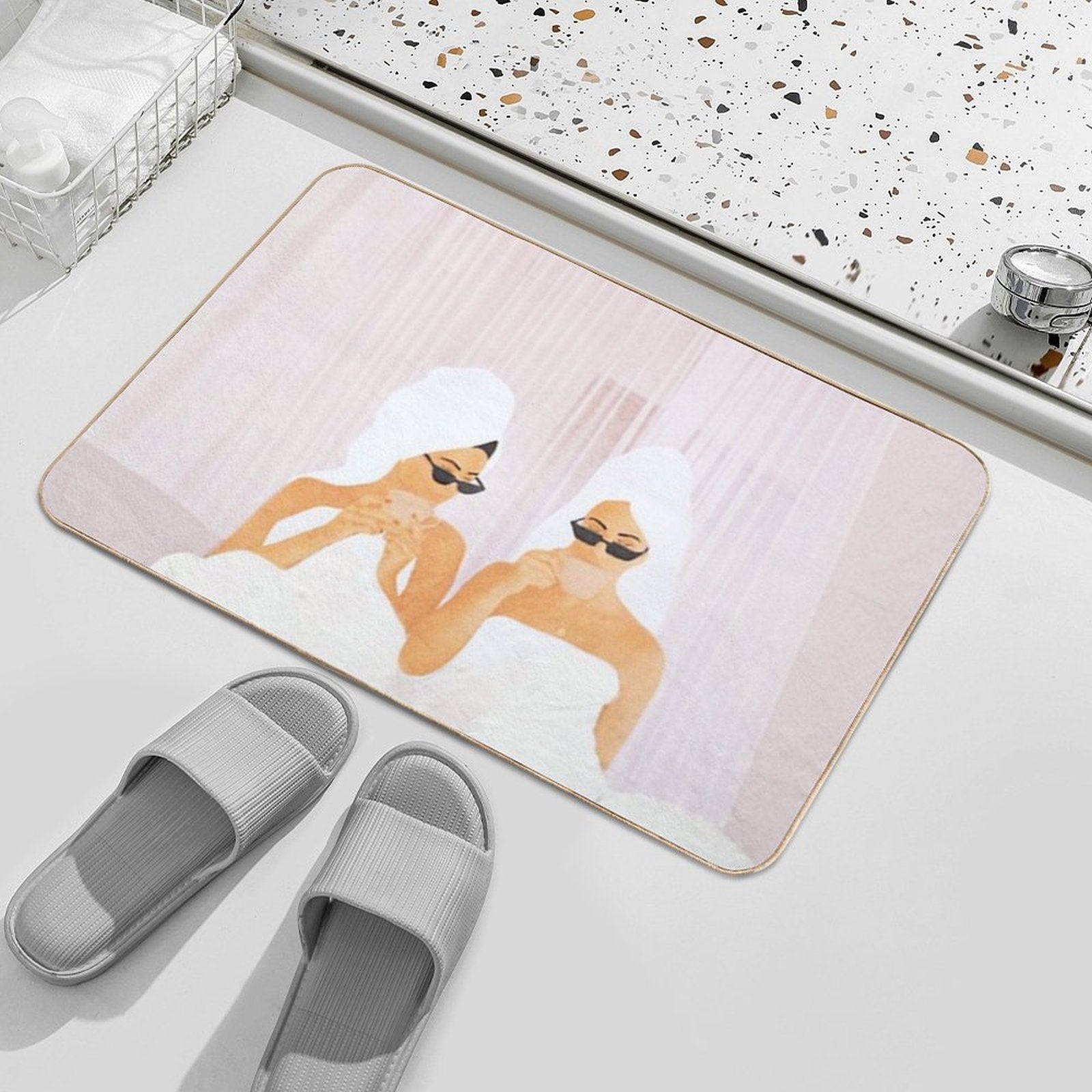 Morning with A Friend  Easy Maintenance Bath Mat