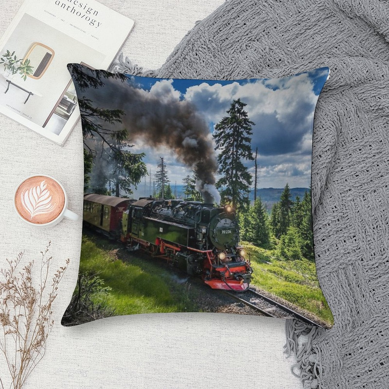 Steam Locomotive - Harz Narrow Gauge Railways (Germany) Soft Gift Ready Throw Pillow