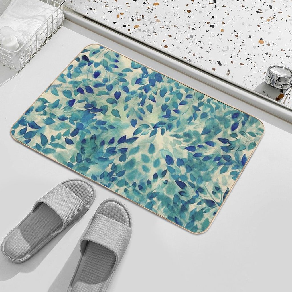 Warm Blue Forest  Eco-Friendly Bath Mat