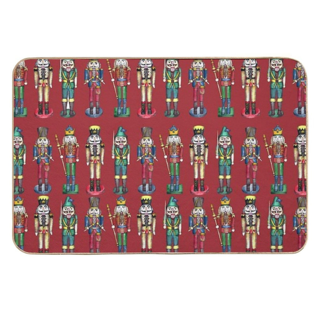 The Nutcracker Prince Pattern in Red  Stain-Proof Bath Mat