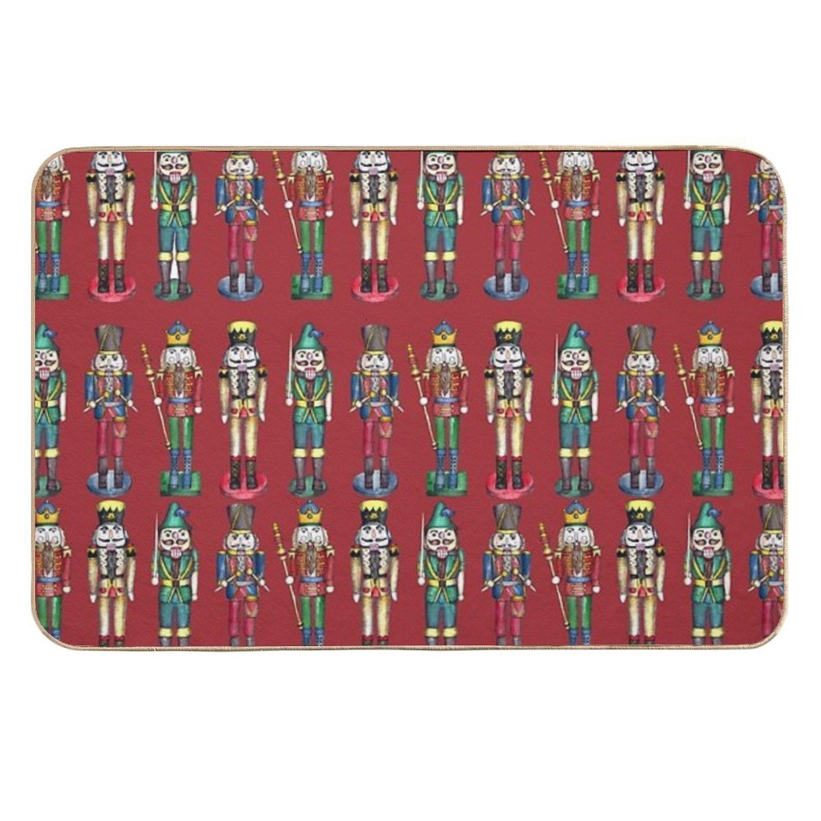 The Nutcracker Prince Pattern in Red  Stain-Proof Bath Mat