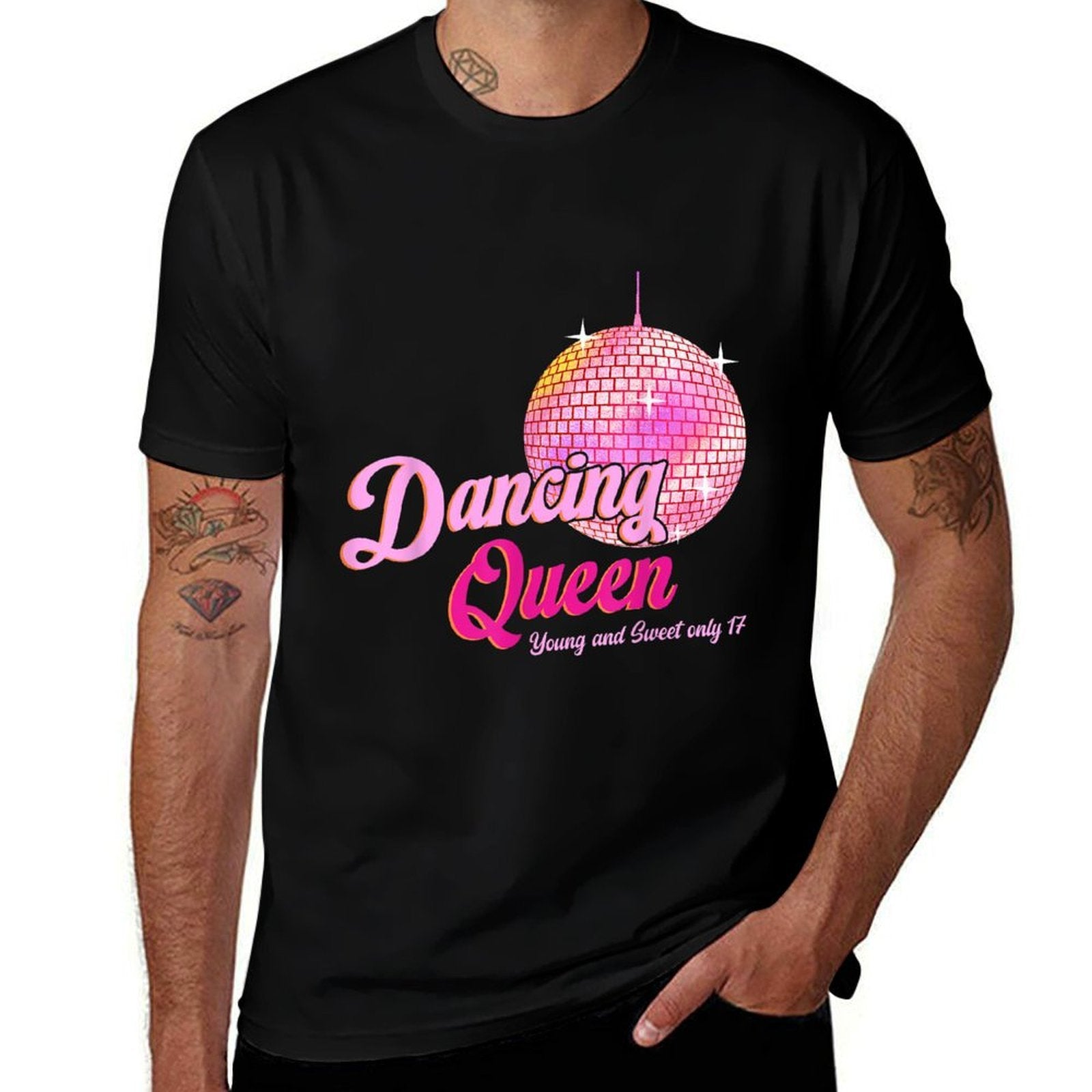 Dancing Queen 17 Birthday Vintage Dancing Disco  Odor-resistant T-Shirt
