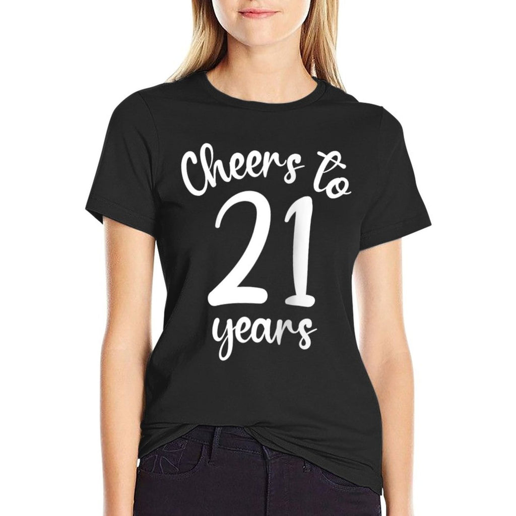 21st Birthday Cheers To 21 Years Twenty First Birthday Raglan Baseball  Trendy Pattern T-Shirt