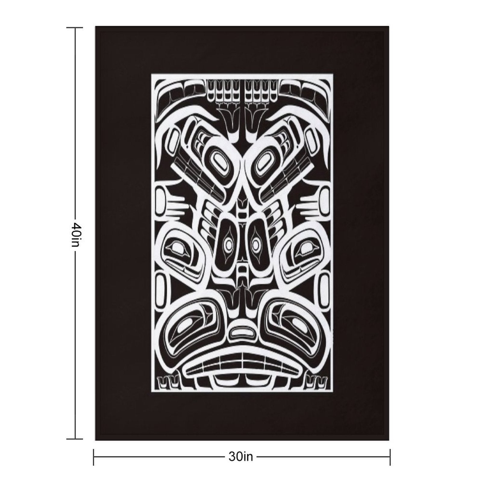 White Totem Native Formline Design Orca Bear Raven Travel-friendly Throw Blanket