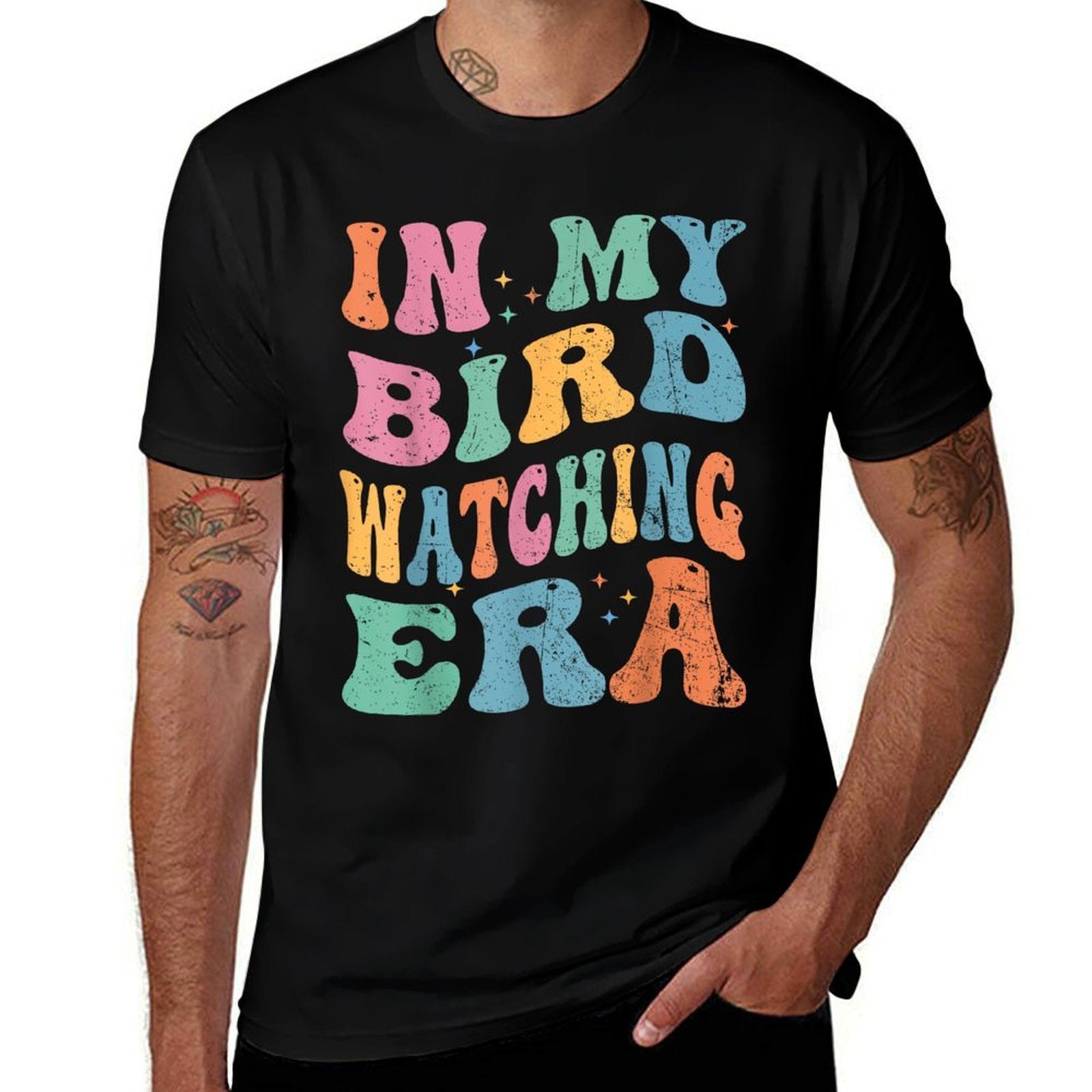 Cute In My Bird Watching Era Funny Birds Lovers  Stretchy T-Shirt