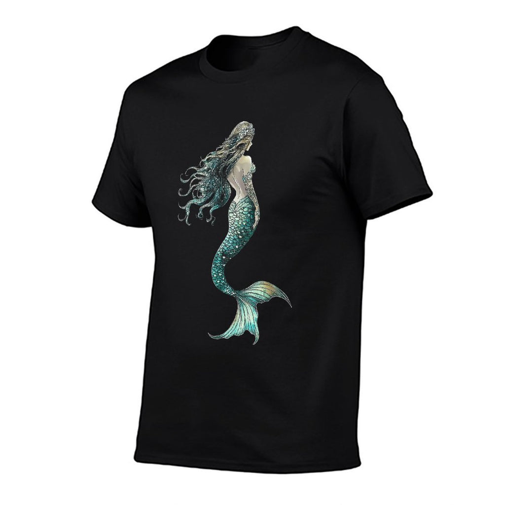 Mermaid Mythical Motif Fantasy Artwork Mermaid  Graphic-printed T-Shirt