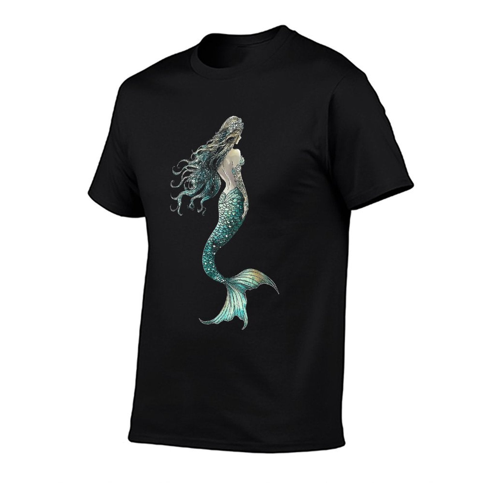 Mermaid Mythical Motif Fantasy Artwork Mermaid  Graphic-printed T-Shirt