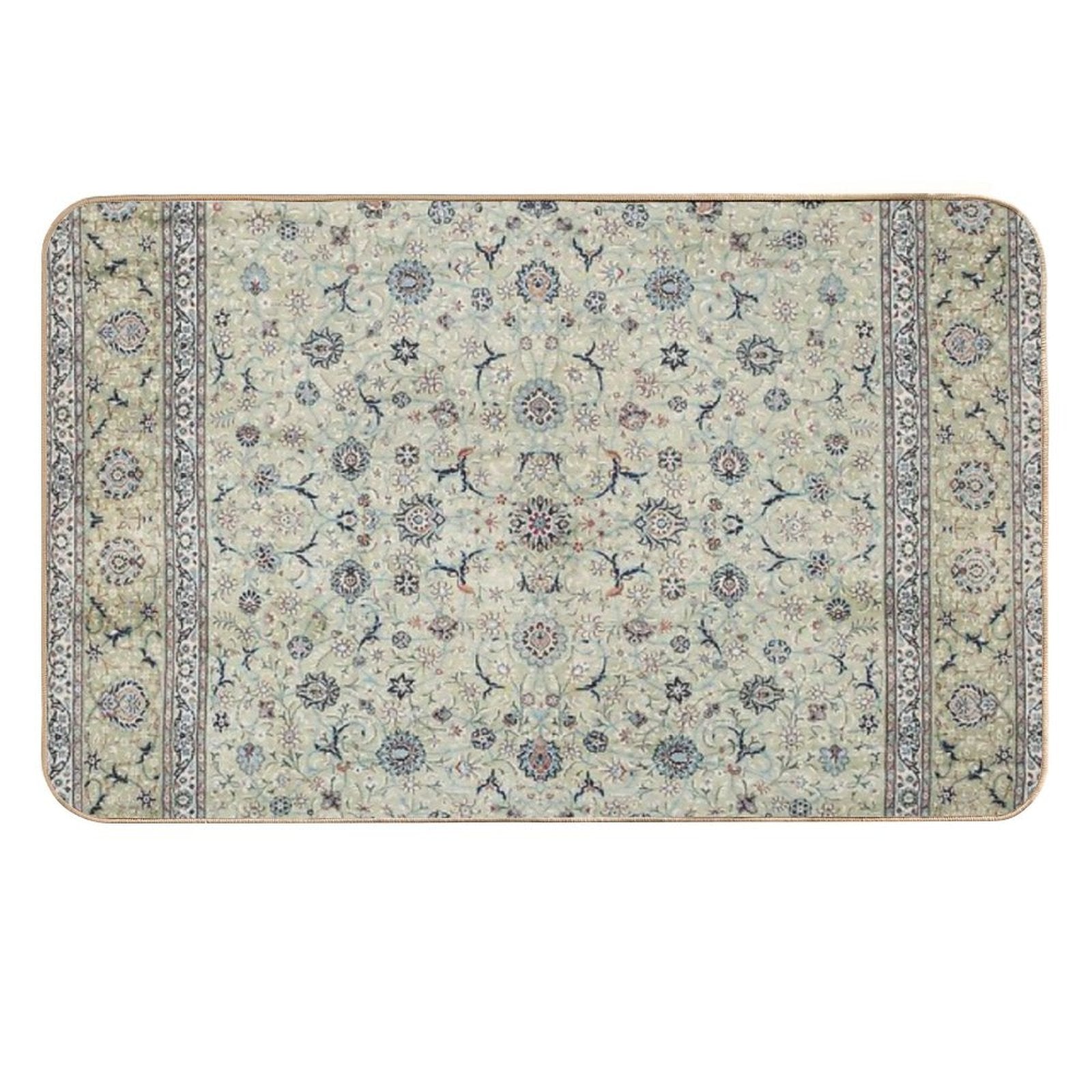 Kashan Isfahan Persian Carpet Print Durable Bath Mat