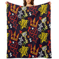 Kingdom Hearts Crayon Style Pattern - Bright Travel-friendly Throw Blanket