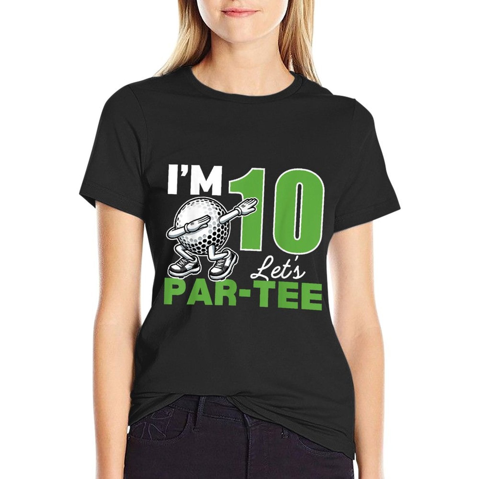 I'm 10 Let's Par 10th Years Old Golf Party Birthday Kids  Trendy Pattern T-Shirt