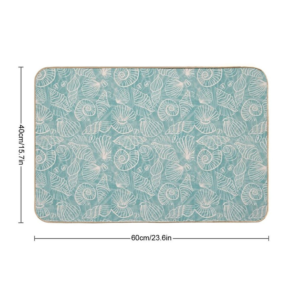 Summer Seashell - Blue Vintage Holiday Season - Relax  Multi-Purpose Bath Mat