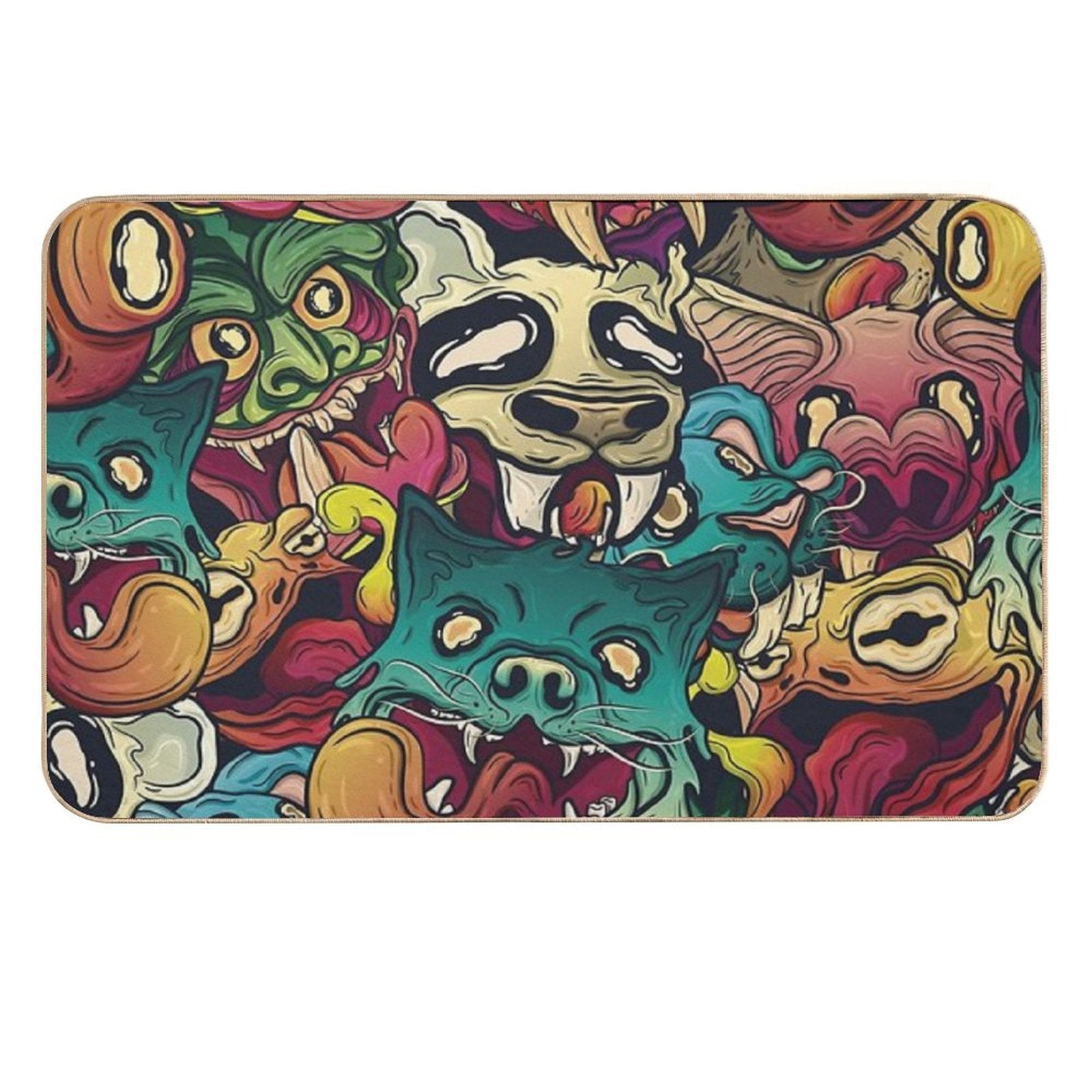 Animal Chaos  Fade-Resistant Bath Mat