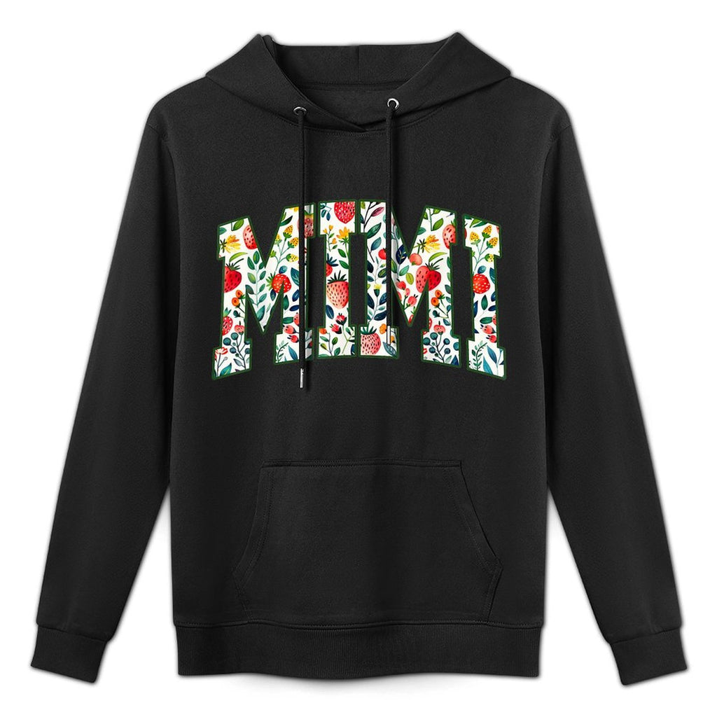 Floral Strawberry Mimi Christmas Grandma To Be Mothers Day Cotton-Polyester Blend Hoodie