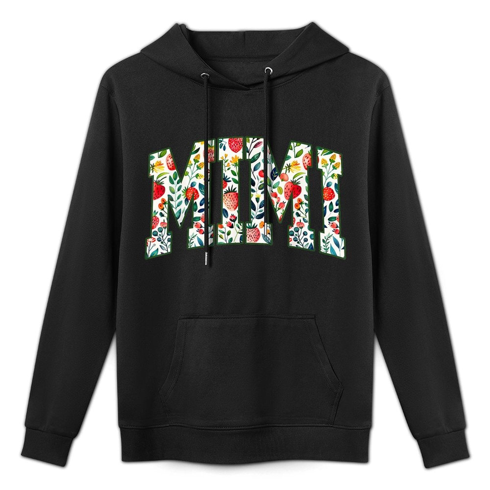 Floral Strawberry Mimi Christmas Grandma To Be Mothers Day Cotton-Polyester Blend Hoodie