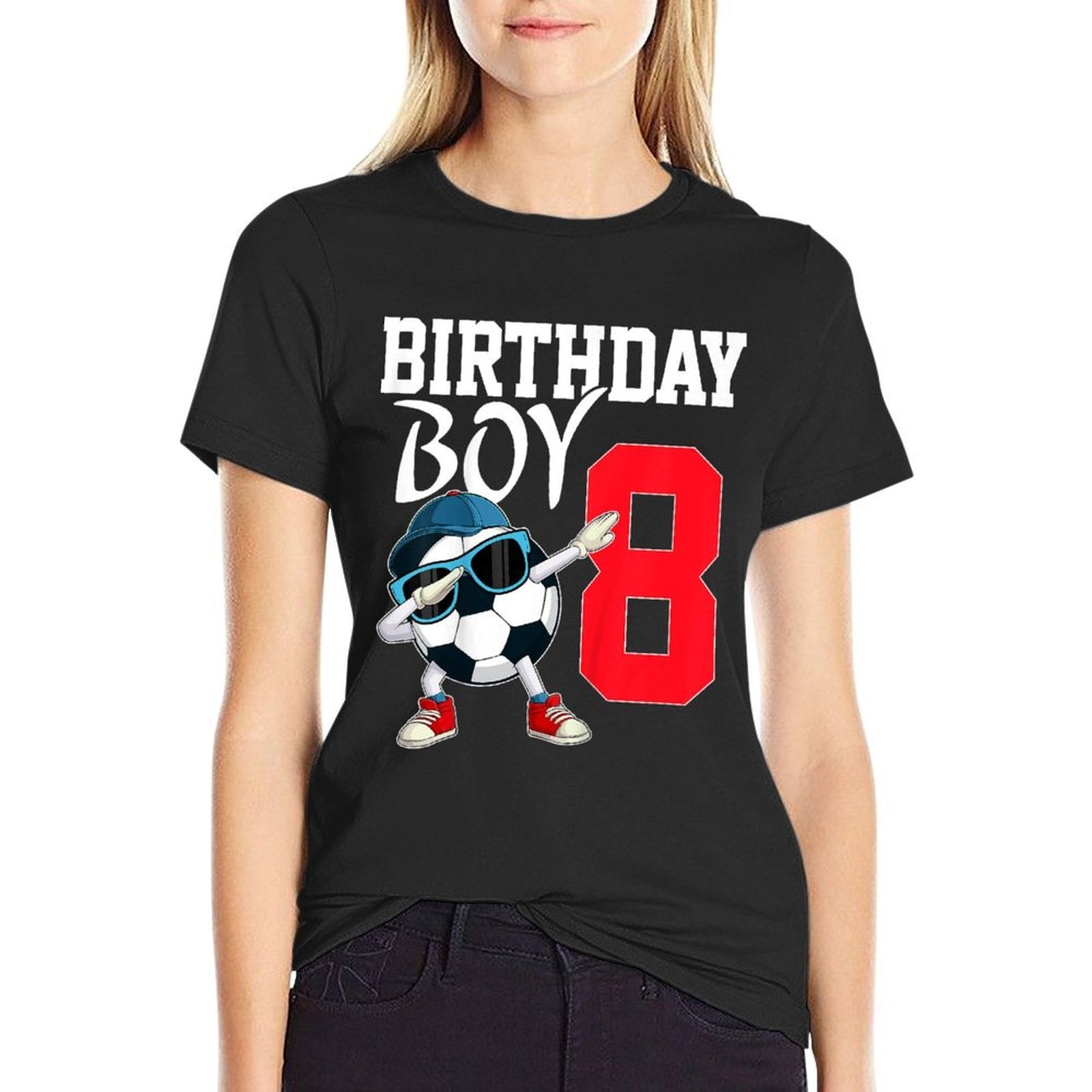 Kids 8th Birthday Boys Football Soccer 8 Years Old Boys Kids  Versatile T-Shirt