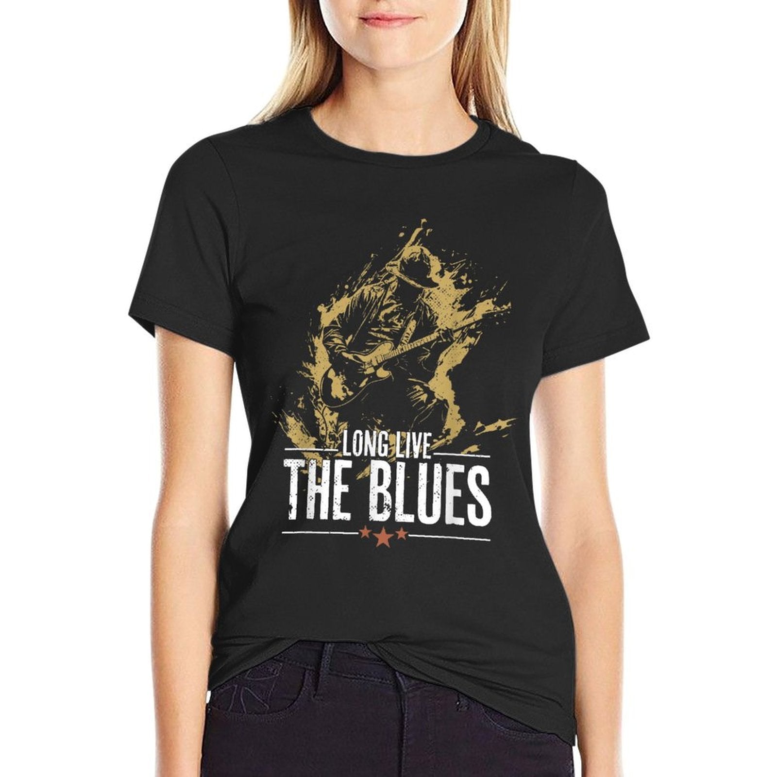 Blues Music Guitar for Guitarist Vintage  High-quality Stitching T-Shirt